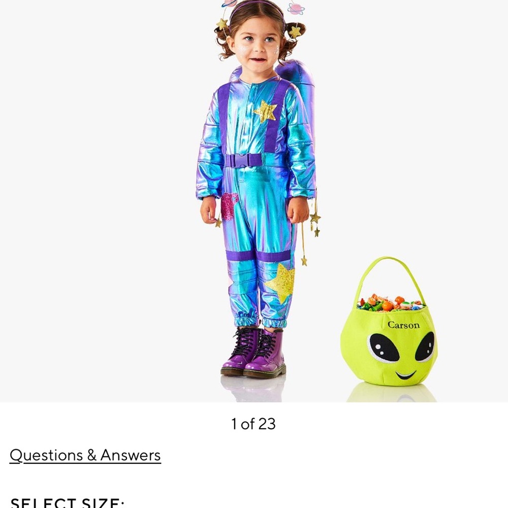 Pottery Barn Kids Space Explorer Costume - Blue and Purple